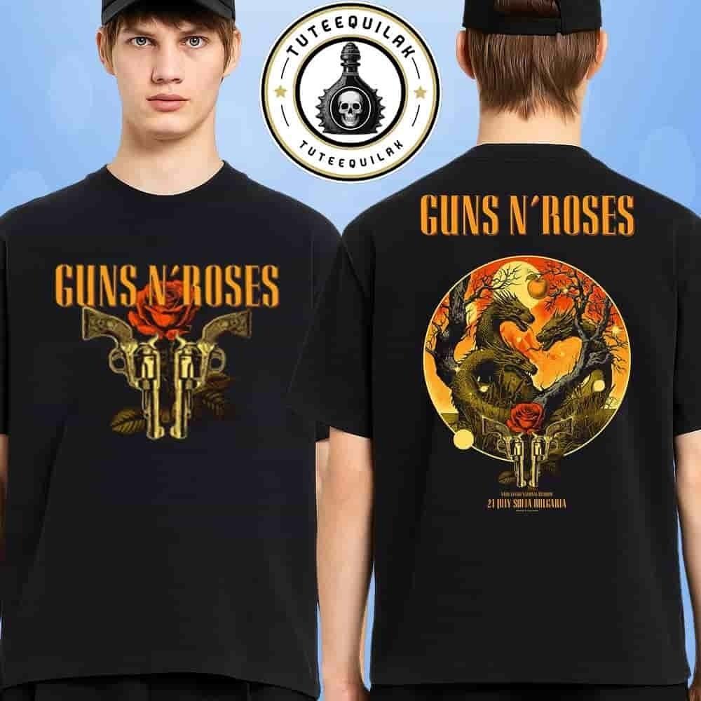 

Guns N Roses Sofia 2025 Exclusive Merch Two Sided T-Shirt S-5XL Unisex T-Shirt S