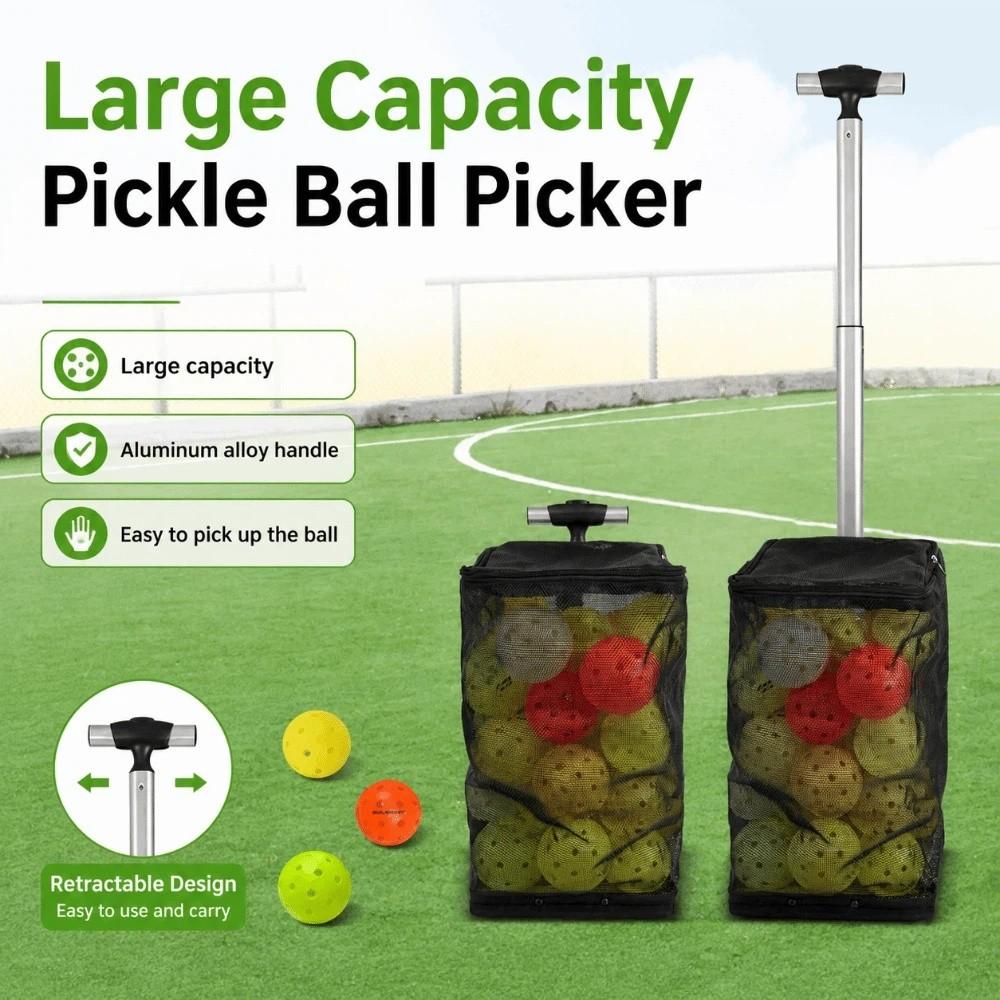 Retractable Pickleball Picker Large Capacity Ball Retriever New Ball Collector Outdoor Court