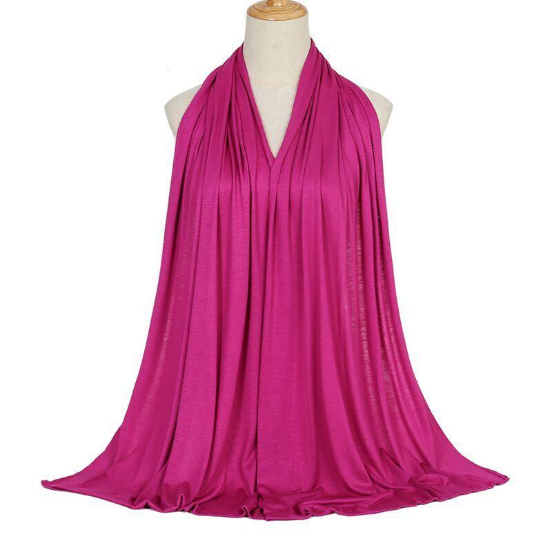 Ramadan Modal Cotton Jersey Hijabs For Woman Long Muslim Scarf Shawl Plain Soft Turban Tie Head Wraps For Women Islamic Clothing