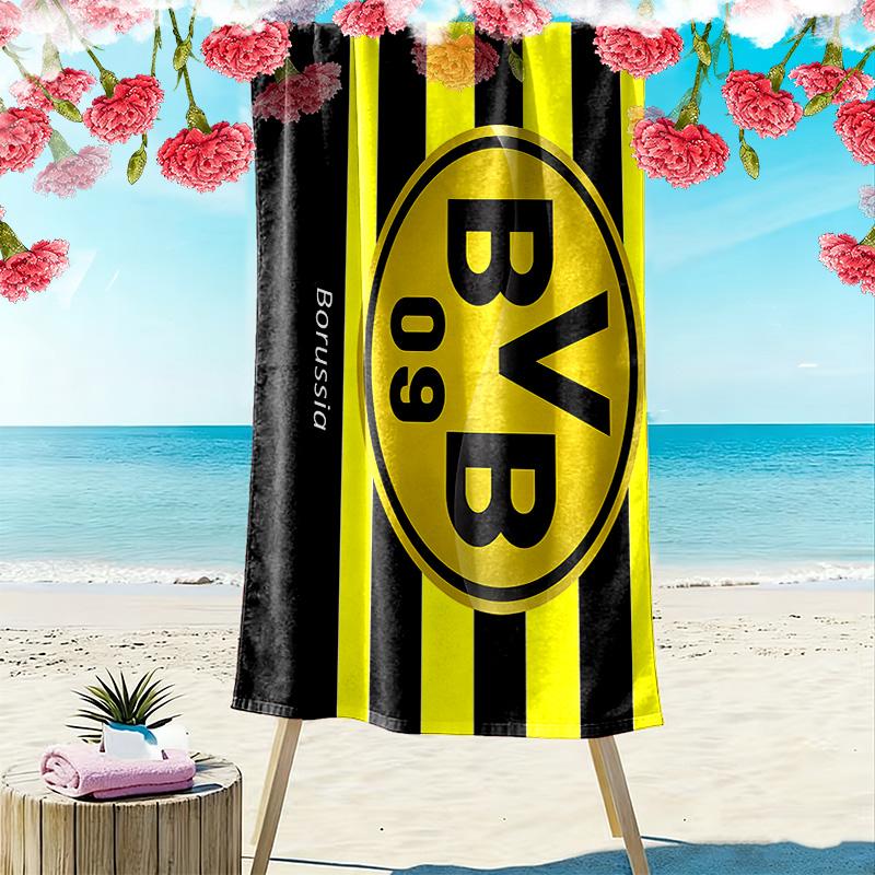 Borussia Dortmund Print Beach Towel, Large Soft Quick Dry Towel for Beach Camping Swimming