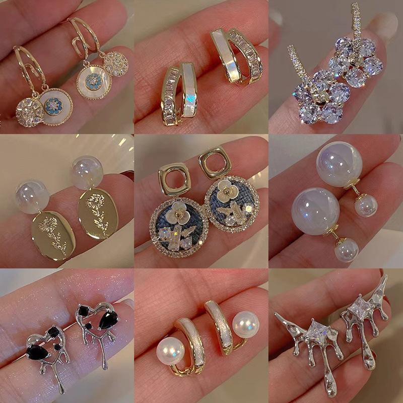 925 Silver Needle Pearl Earrings Design Temperament Earrings Exquisite Retro Ear Jewelry