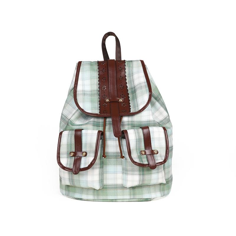 

Женский дорожный рюкзак с несколькими карманами, клетчатый рюкзак большой вместимости светло-зеленый