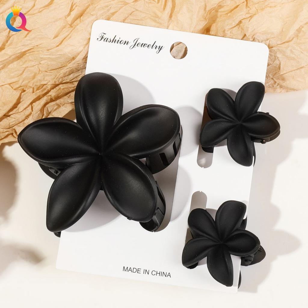 2 Pcs Hawaiian Flower Claw Clips for Women,Marble Vein Flower Hair Claw Clips for Thin Hair,Cute Beach Hair Accessories