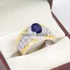 Blue Sapphire Oval Cut Gemstone With 925 Sterling Silver Ring For Men's #B610 JL375686499959