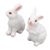 One Pair Garden Statues Rabbit Synthetic Resin Outdoor Craft Sculpture for Home Patio