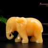 Yellow Jade Elephant Ornaments - Feng Shui Wealth and Water Blessings for Living Room Entrance Decor