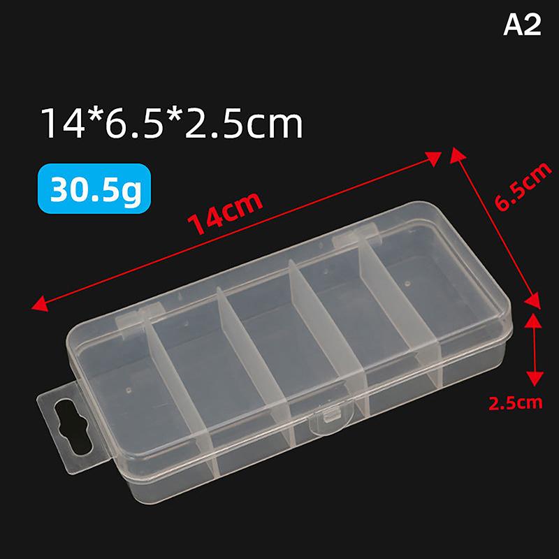 

Transparent 5 Compartments Fishing Tackle Box Storage Case Fly Fishing Lure Spoon Hook Bait Case Boxes Fishing Accessories Tools
