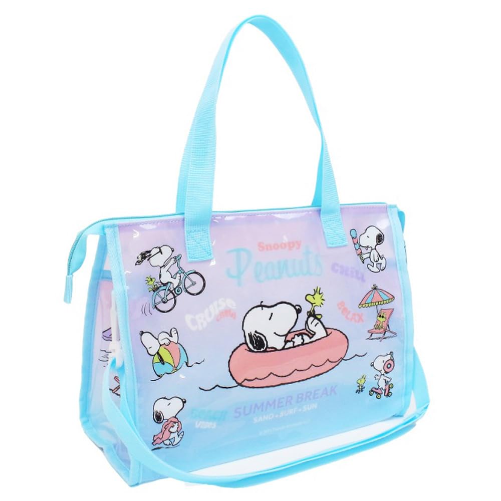 

Sewn gusseted light blue [Takanami] bag, Snoopy, світло-синій колір