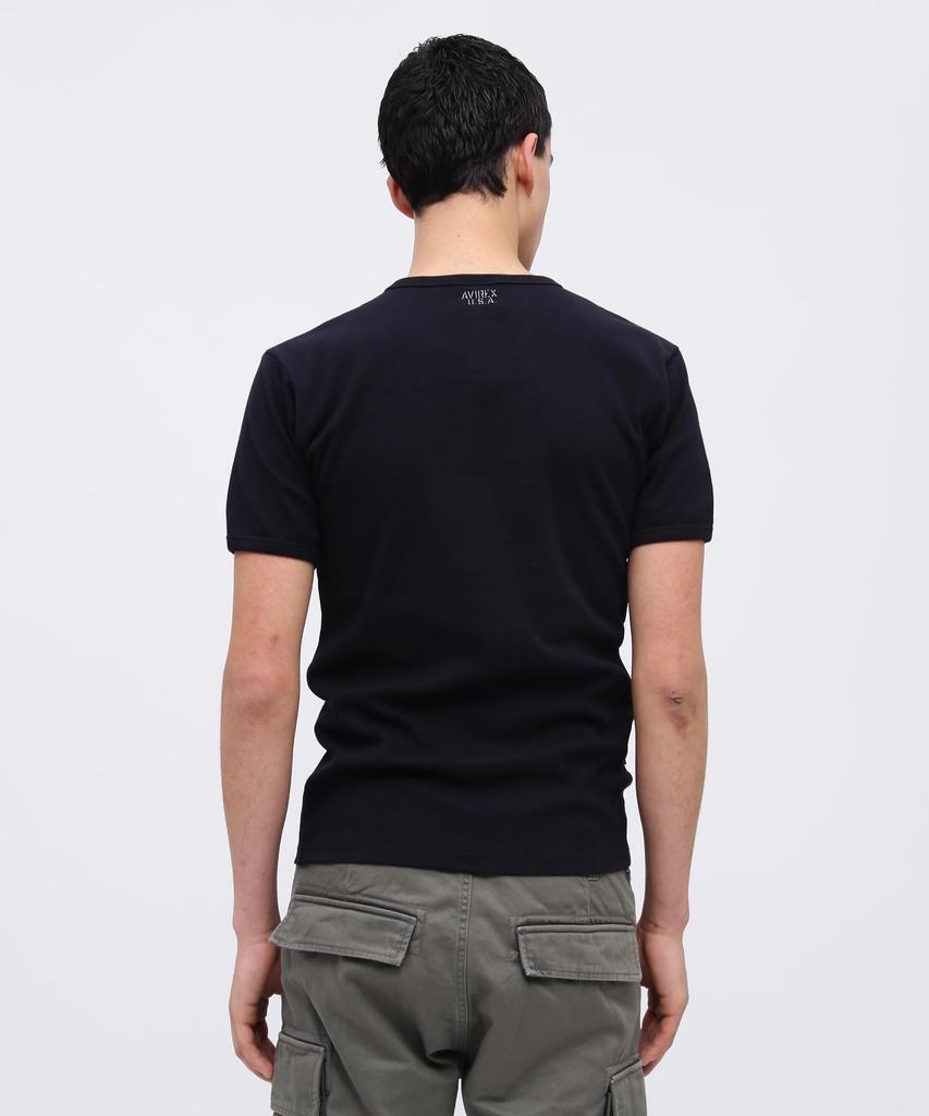 AVIREX DAILY RIB V-NECK TEE 6143501 Men's M Black