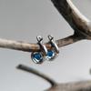 Серебряные серьги с сапфиром nano 1.747ct (2203438)