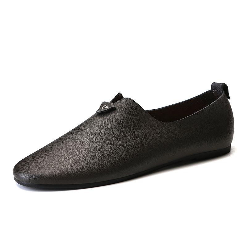 

2021 spring and autumn Korean version leather surface Doudou business men s shoes leather shoes men s British casual shoes one pedal lazy shoes 44 серый