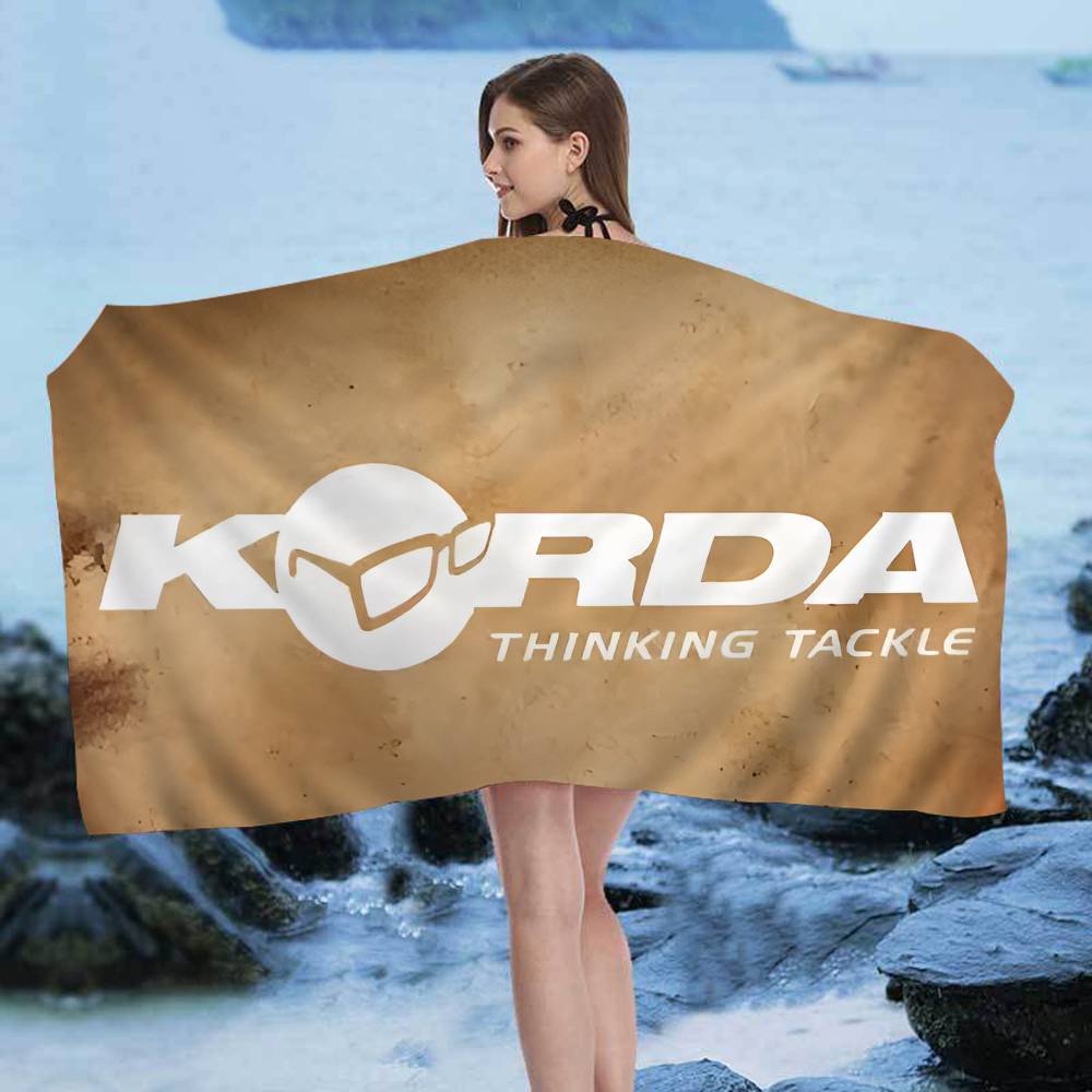 

K-Korda Fishing Logo Bath Towel Microfiber Soft Water Absorbing Breathable For Girl Kids Decorative Cartoon Beach Towel W40*H60(CM)