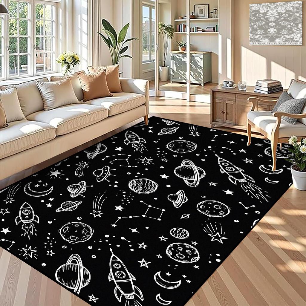 Rosa Blau Farbverlauf Glitzer Teppich, Pastell Funkelndes Pulver Einfaches Uni Muster, Rutschfeste Waschbare Matte für Wohnzimmer Sofa Esstisch