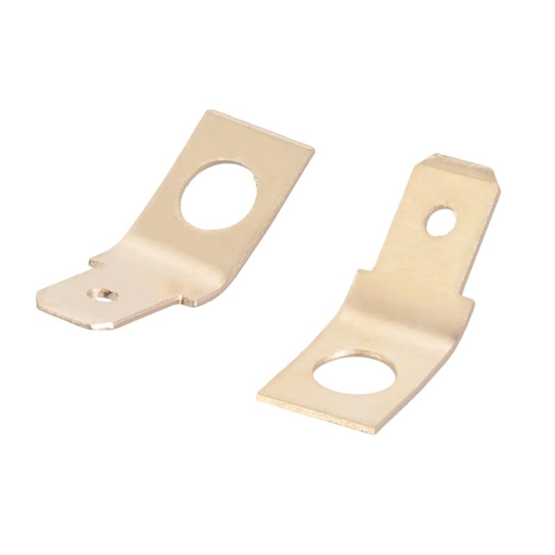 100Pcs Quick Disconnects Brass Spades Connectors 1/4Inch Male Tabs Crimps Terminals for Home Appliances and Machinery