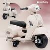 Cavalcabile Elettrico per Bambini Scooter Vespa Ecru