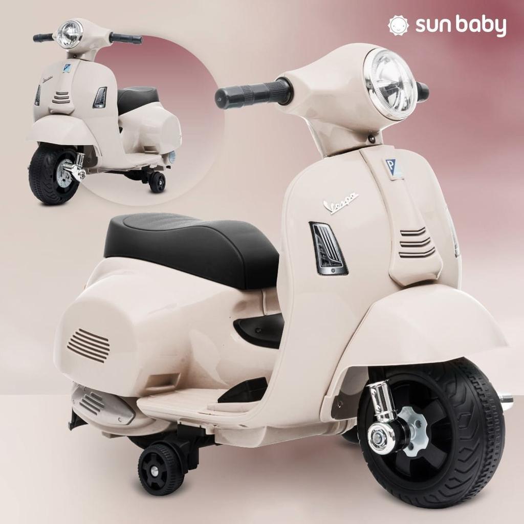 Cavalcabile Elettrico per Bambini Scooter Vespa Ecru