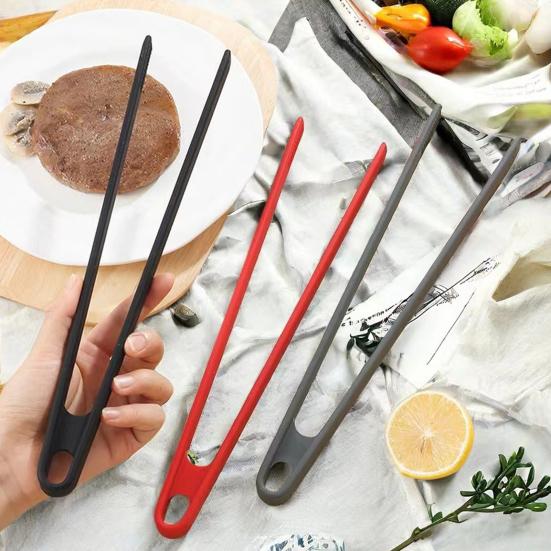 Heat-Resistant Silicone Food Tongs Non-Slip Kitchen Utensil for Bread Steak BBQ Dishwasher Safe Ergonomic Grip for Home Outdoor Grilling
