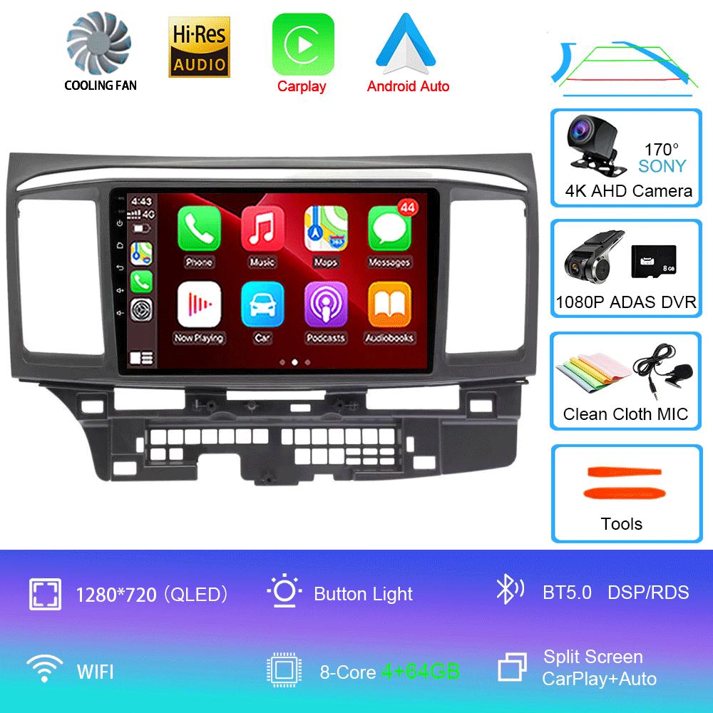 Android 14 video Player For MITSUBISHI LANCER 9 10 X 2008 - 2016 9Inch Car Radio Stereo Audio GPS Carplay Auto Screen