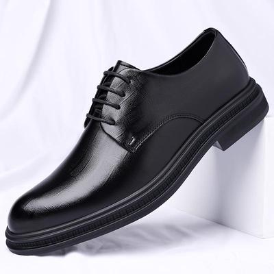 Men's Wenzhou Leather Shoes: Four Seasons Business & Casual, Height-Boosting Wedding Groom Shoes