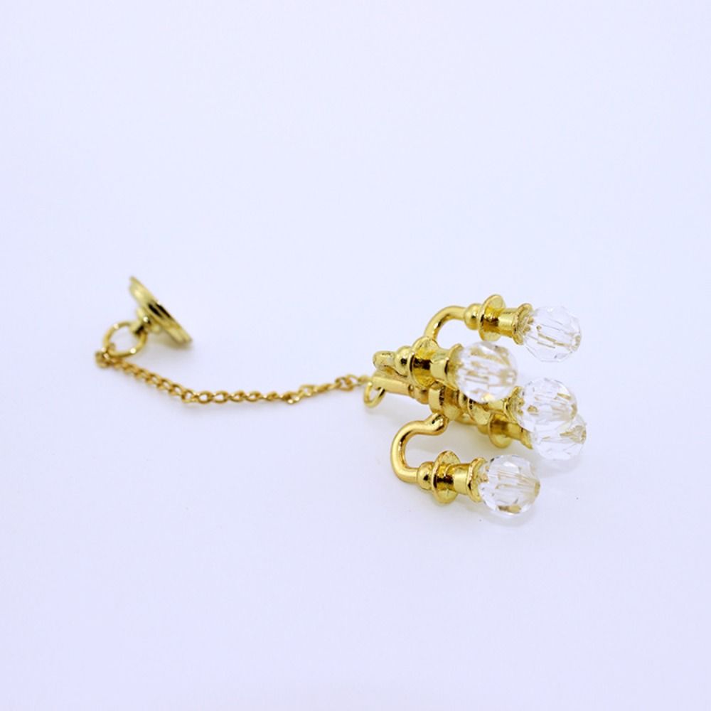 1:12 Scale Miniature Vintage Chandelier Gold/silver Crystal Light Model  Doll House Accessories