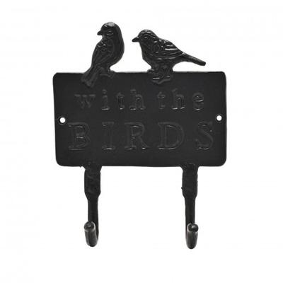 Venkovský život Litinová nástěnná plaketa se 2 háčky - S ptáky