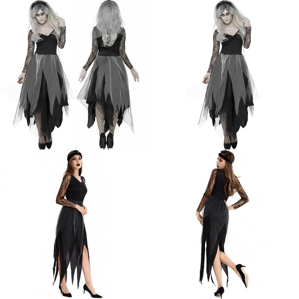 Adult Dark Vampire Costume For Women With Polyester Fabric And Lace Detailing For Cosplay