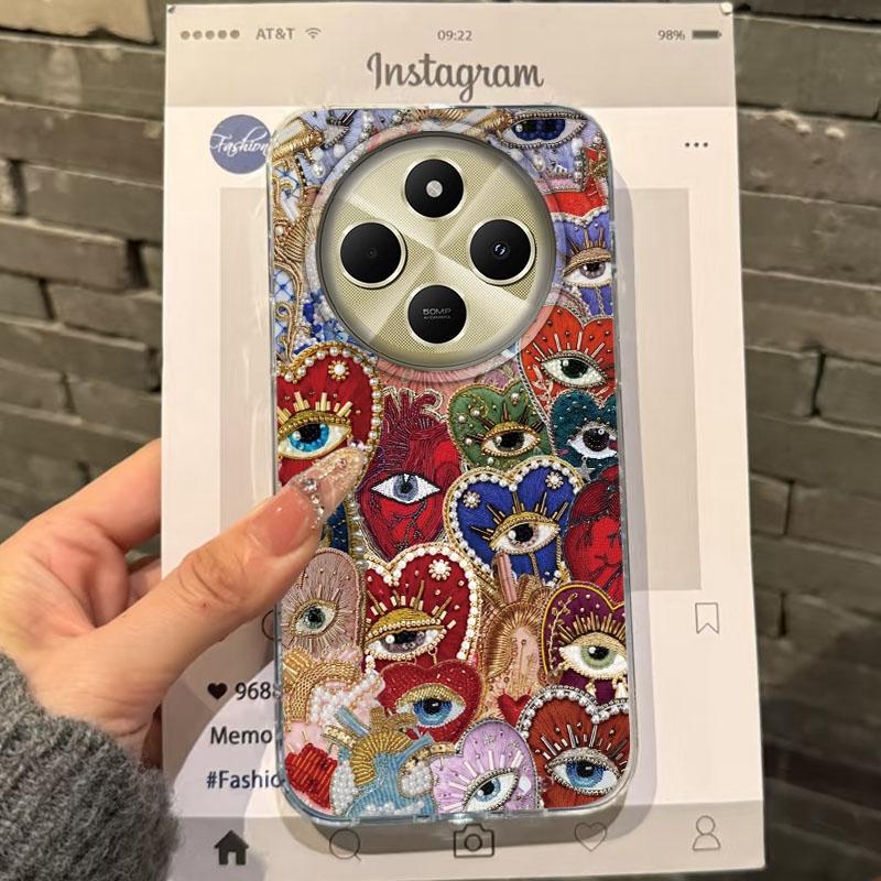 Sun Marine Floral Eyes Girls Women Phone Case For Xiaomi Poco X7 Pro X3pro X5 M6 X6 X3 NFC M5s M6 C75 C61 Bumper Fundas Cover