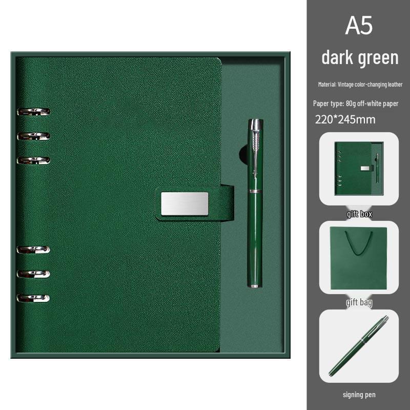 Custom Logo A5 Premium Single-Sided Loose-Leaf Notebook Gift Box - Exquisite Business Office Gift