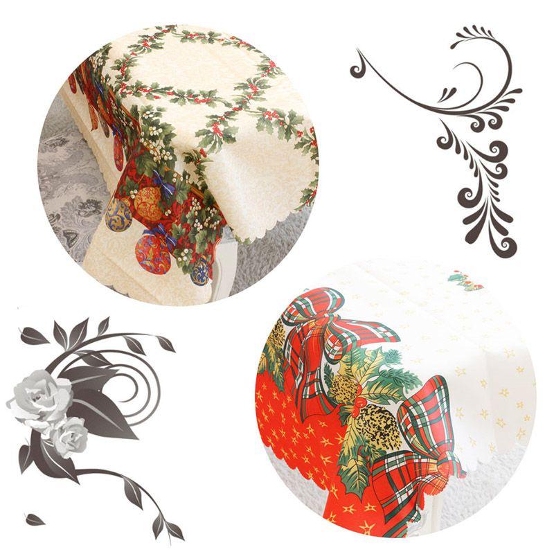 Premium Santa Christmas Red Tablecloth Crafted From High-quality Polyester Fabric For Festive Dining