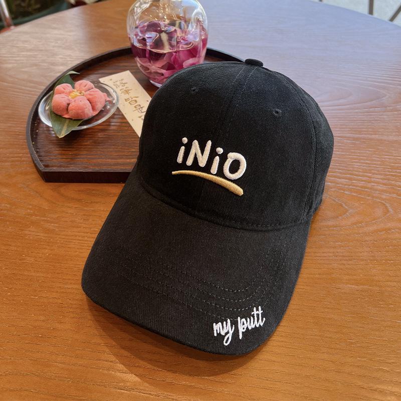 Hat women's autumn new baseball cap three-dimensional embroidery letters fashion sunscreen cap big head circumference
