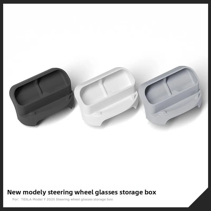 Car Sticker For Tesla Model Y Juniper 2025 Steering Wheel Glasses Storage Box Car Storage Box Interior Accessories Tools Car Sti