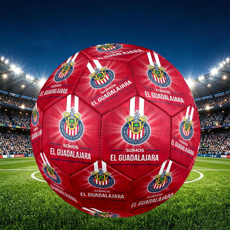 Club Deportivo Guadalajara Print Size 5 Soccer Ball, PU Wear Resistant Football for Match Training and Daily Practice, Birthday Gift for Soccer Fans