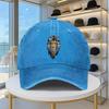 Lion of Judah Cross Print Baseball Cap Vintage Washed Denim Adjustable Casual Urban Hat