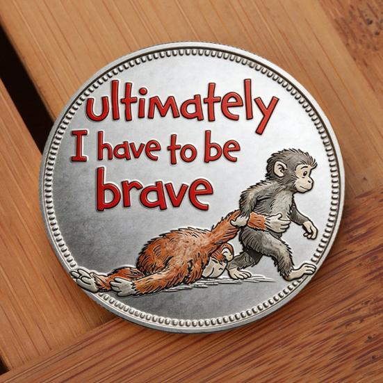 Emotional Support Coin Inspirational Monkey Challenge Pocket Coin Double?Sided Collectible Token for Friends Family Motivation Keepsake