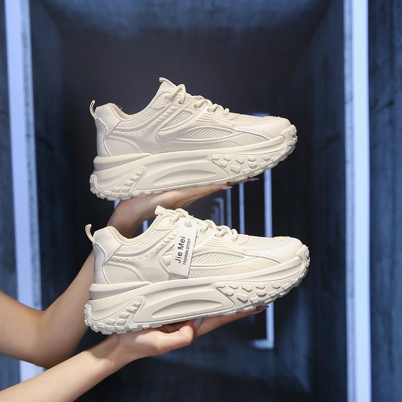 

Внешний вид Папины туфли Женские универсальные новые осенние туфли с толстой подошвой из кожи Повседневные спортивные маленькие белые туфли 35