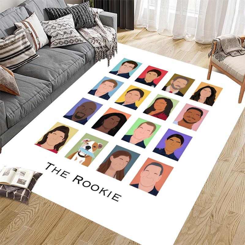The Rookie Home Sofa Decoration for Living Room & Bedroom, Non‑Slip Play Flannel Floor Mat for Game Room