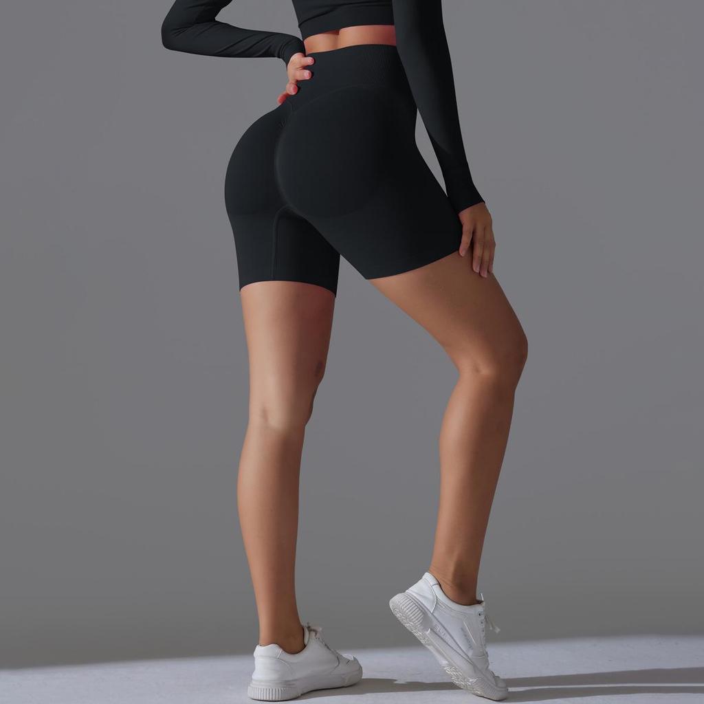 "Bezszwowe spodenki do jogi z wysokim stanem - Brzoskwiniowe Lift Fit"