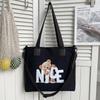 Bolso Tote de Lona Oxford para Mujer con Estampado de Letras Suave para Hombro Uso Diario