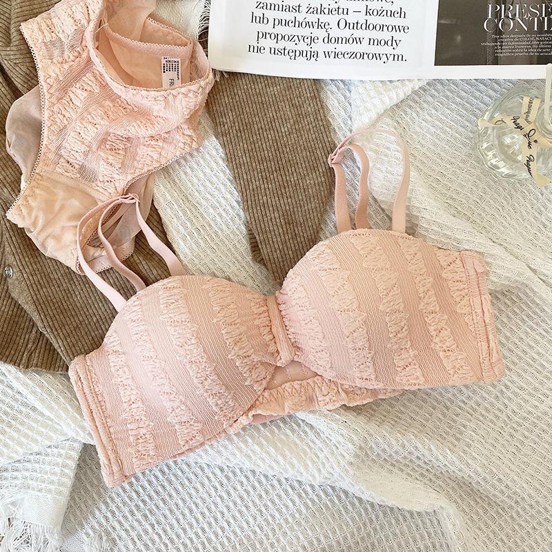 Damen Sommer Dünne Schulterträger Rutschfest Halbe Schale Kleine Brust Sammeln Anti-Hängend Unsichtbare Unterwäsche