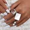 3Pcs Minimalist Cross Knot Ring Set Textured Chunky Stackable Rings for Women Modern Statement Jewelry Elegant Gift for Parties Daily Wear.