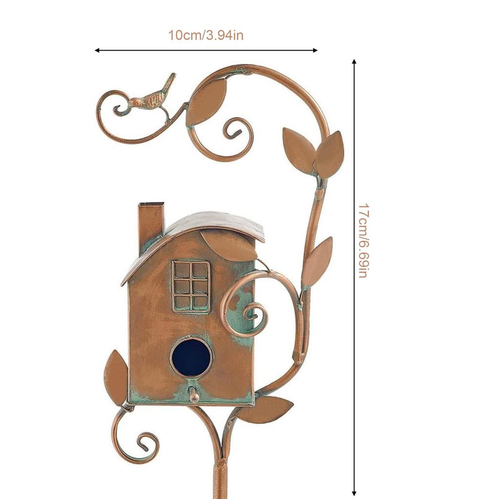 Metal Bird House Waterproofing Decorative Garden Birdhouse for Outdoor Patio Courtyard