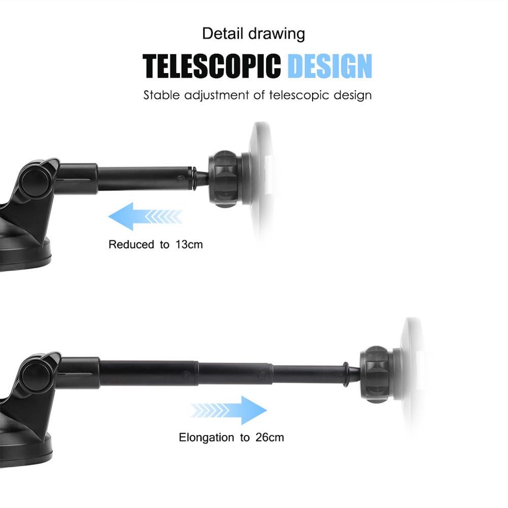 Universal Car Office Mobile Phone Magnet Retractable Holder Bracket Mount StandMagnet Black