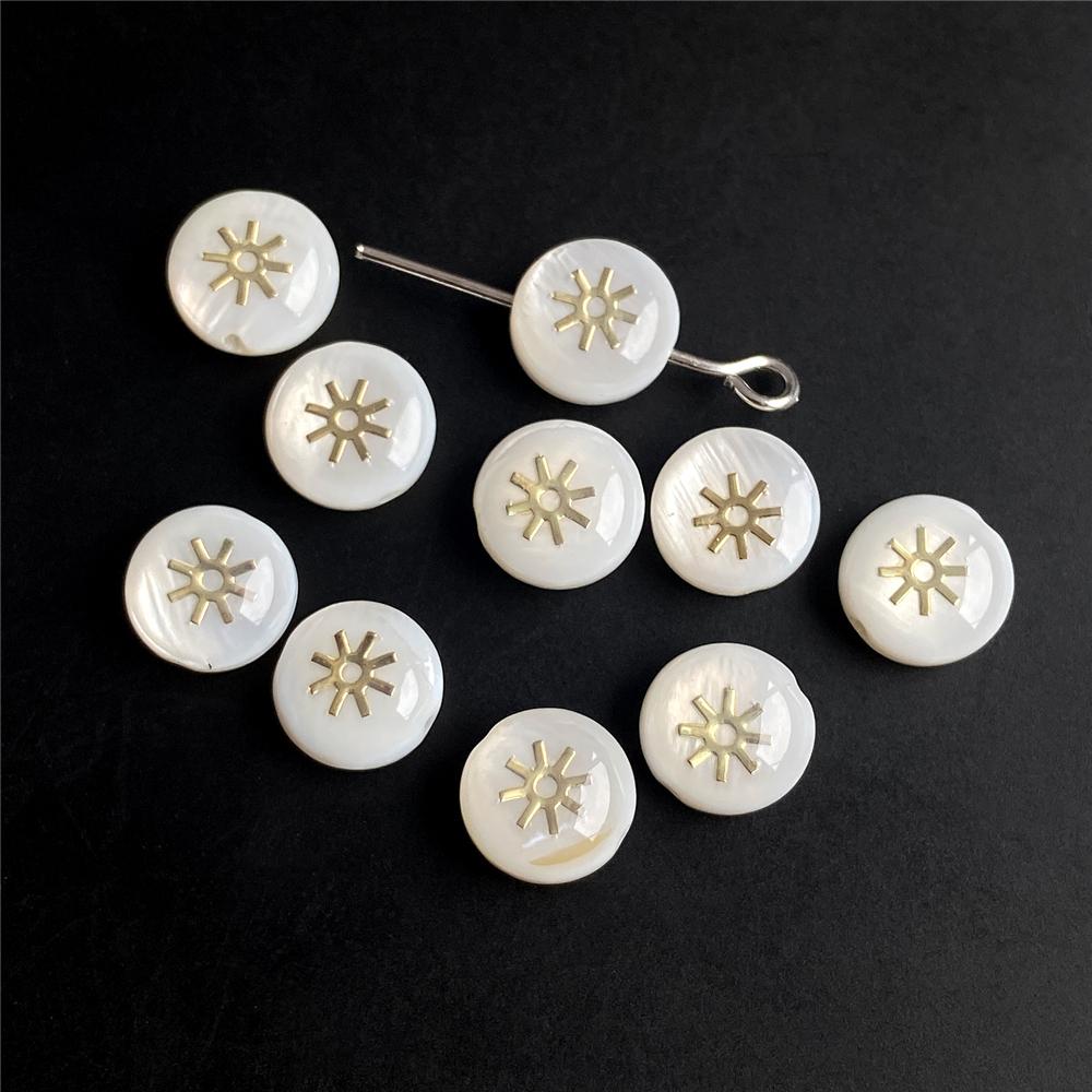 Shell Bronzing Moon Star Hearts Bead Charm Round White Freshwater Pearl of Shell Bead for Jewelry Making Diy Necklace Accessory
