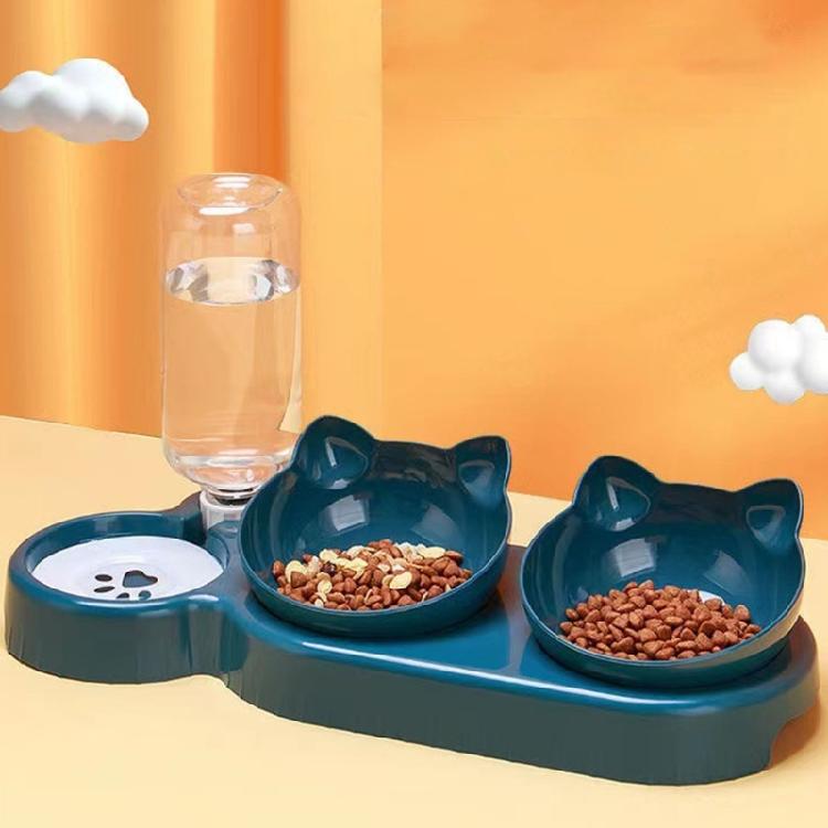 3 in 1 Dogs Feeder Cat Food Water Bowl No-Spill Feeder Bowl Water Bottle