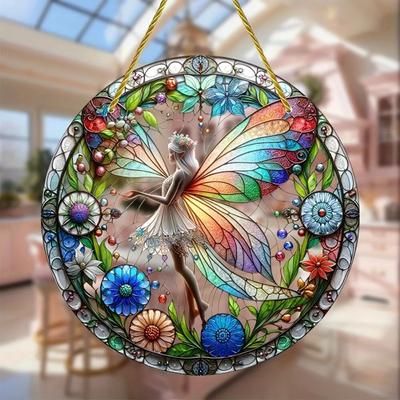 1Pc Acrylic Sun Catcher Forest Fairy Window Light Catcher Fairy Suncatcher Garden