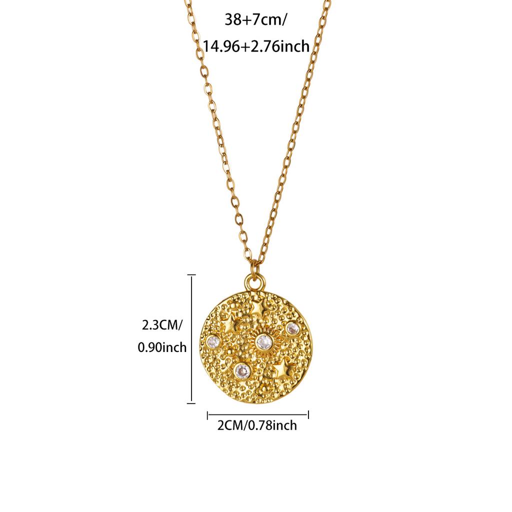 Exaggerated Arabic Sun Star Stainless Steel Necklaces Women 18K Gold-plated Necklace Wedding Jewelry Accessories Birthday Gifts