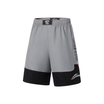 Li Ning Badfive Mister Cartoon Collaboration Loose Casual Shorts Men Shorts Shark-Gray Black AAPU207-3