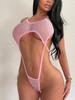 One-Piece Women's Sexy Underwear Bodysuit, Lace-Up Mesh Sexy