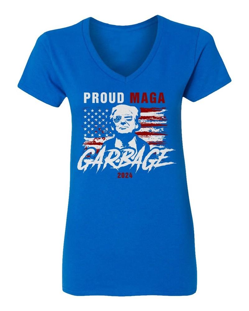 Proud Maga Garbage 2024 USA Elections Trump Fans Ladies  V-Neck Tshirt Unisex T-Shirt XXXL
