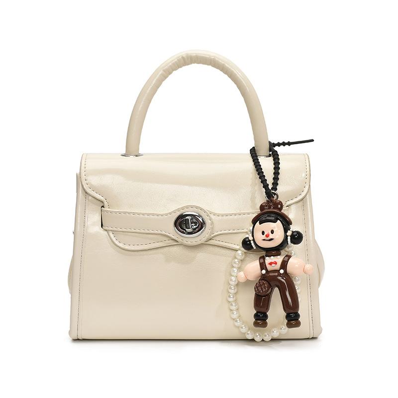 Fashion New French Simple Style High-end Sense Portable Small Square Bag Casual Versatile Commuter Solid Color PU Messenger Bag Women